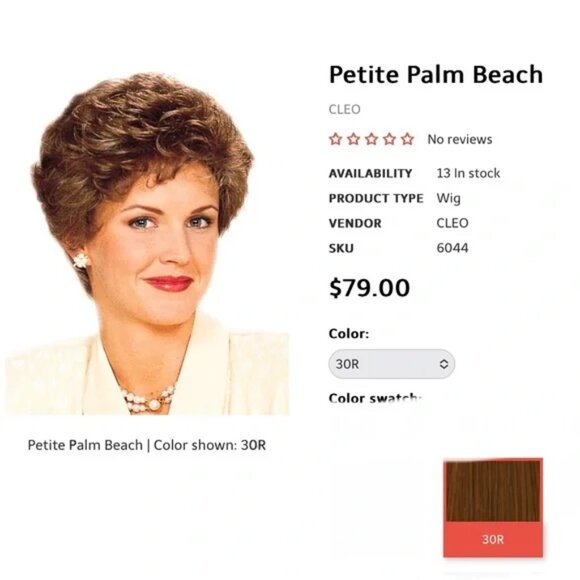 NIB Revlon Synthetic Wig Petite Palm Beach 30R Dark AuburnBrand New Rare Disc